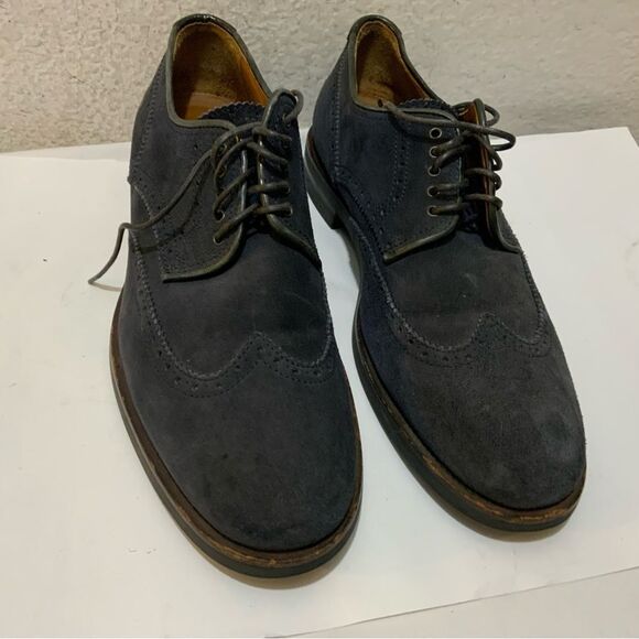 Aquatalia Men\'s Gray Suede Lace Up Carson Brogue Wingtip Oxford Shoes main image 12